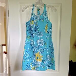 Lilly Pulitzer Blue and Yellow Patterned Dress